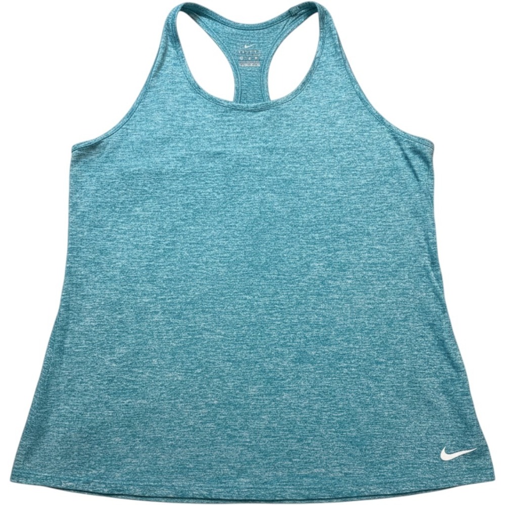 Nike‎ Dri-FIT Womens XL Teal Heathered Racerback Training Tank Top AJ4299-467